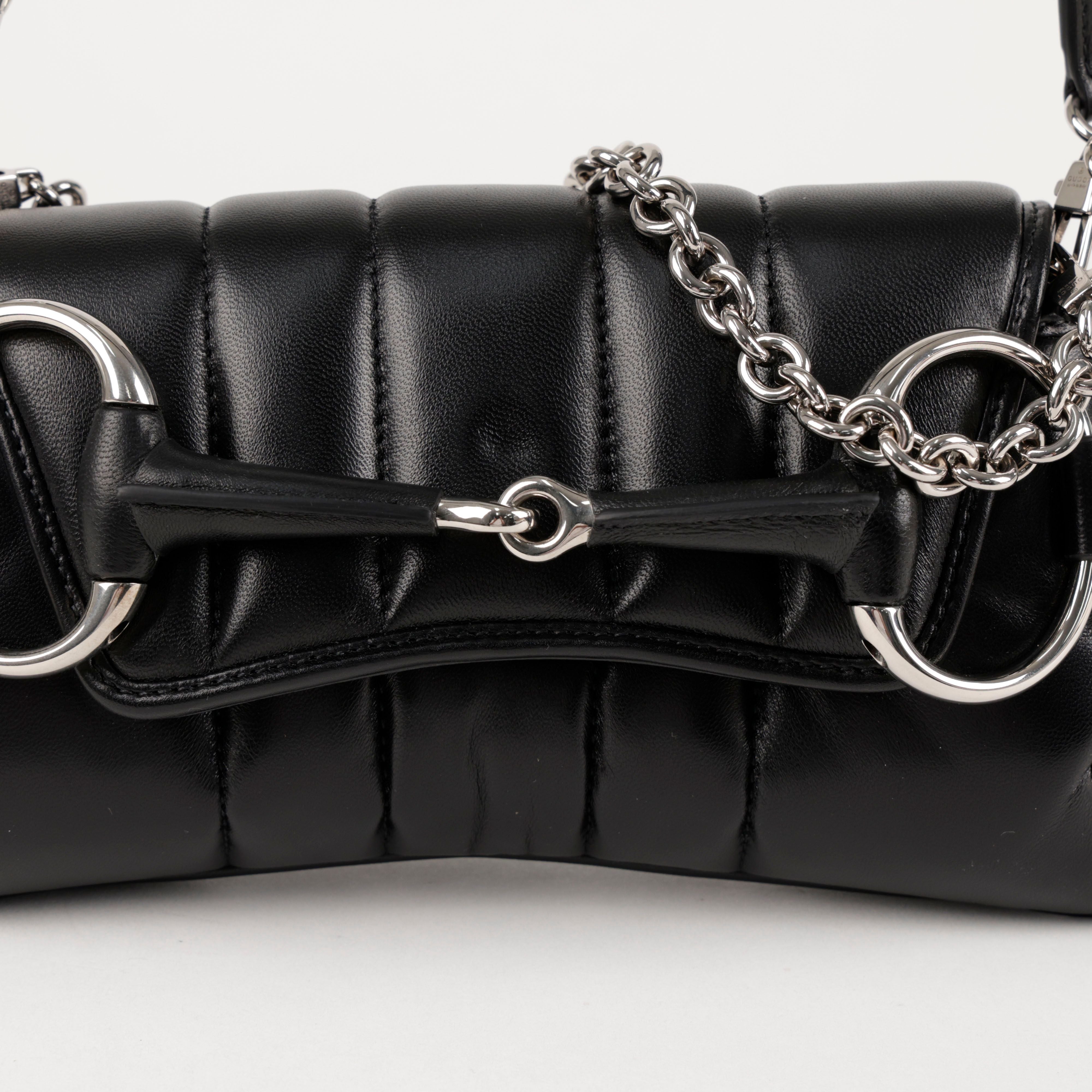 Horsebit Chain Small Shoulder Bag Black