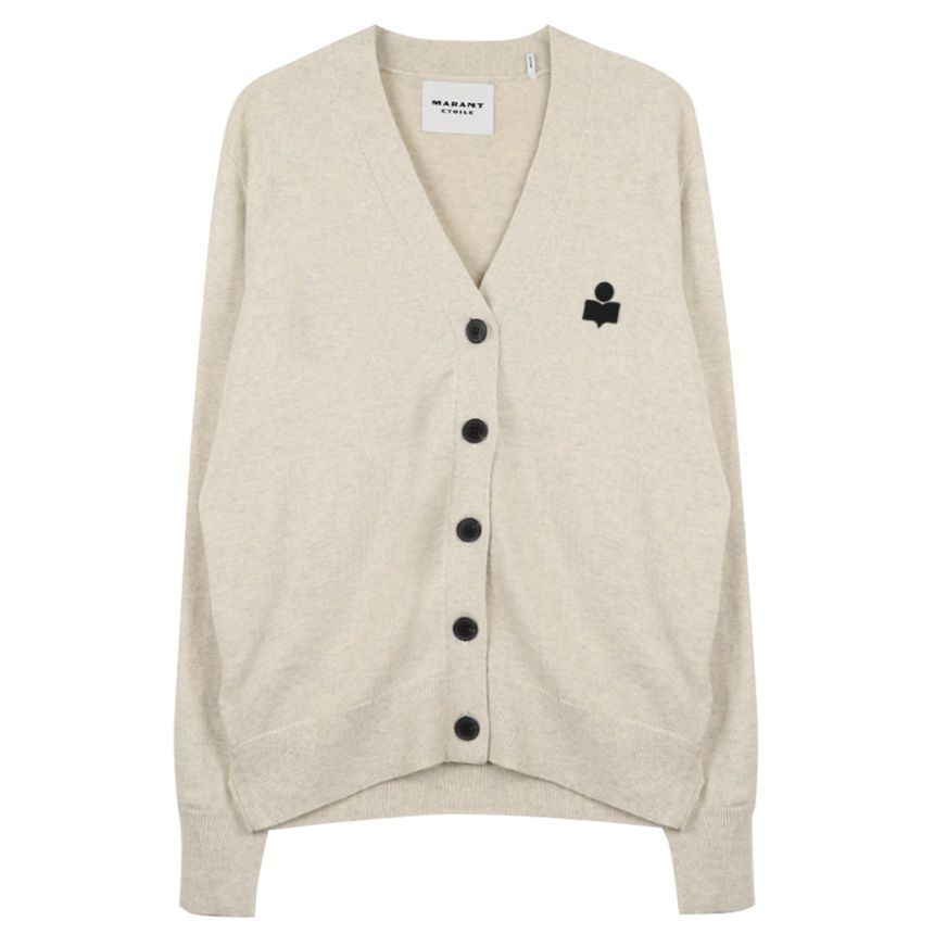 ISABEL MARANT Women's Light Grey Cotton Wool Cardigan