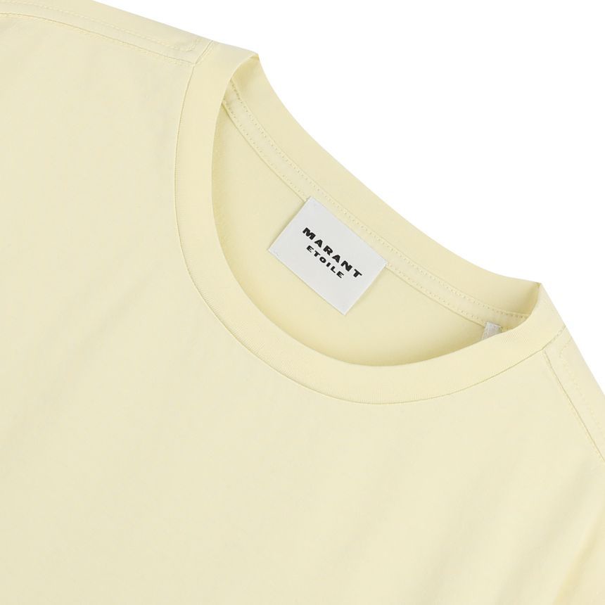 ISABEL MARANT Aby Logo Short Sleeve T-Shirt, Butter Yellow, 100% Cotton