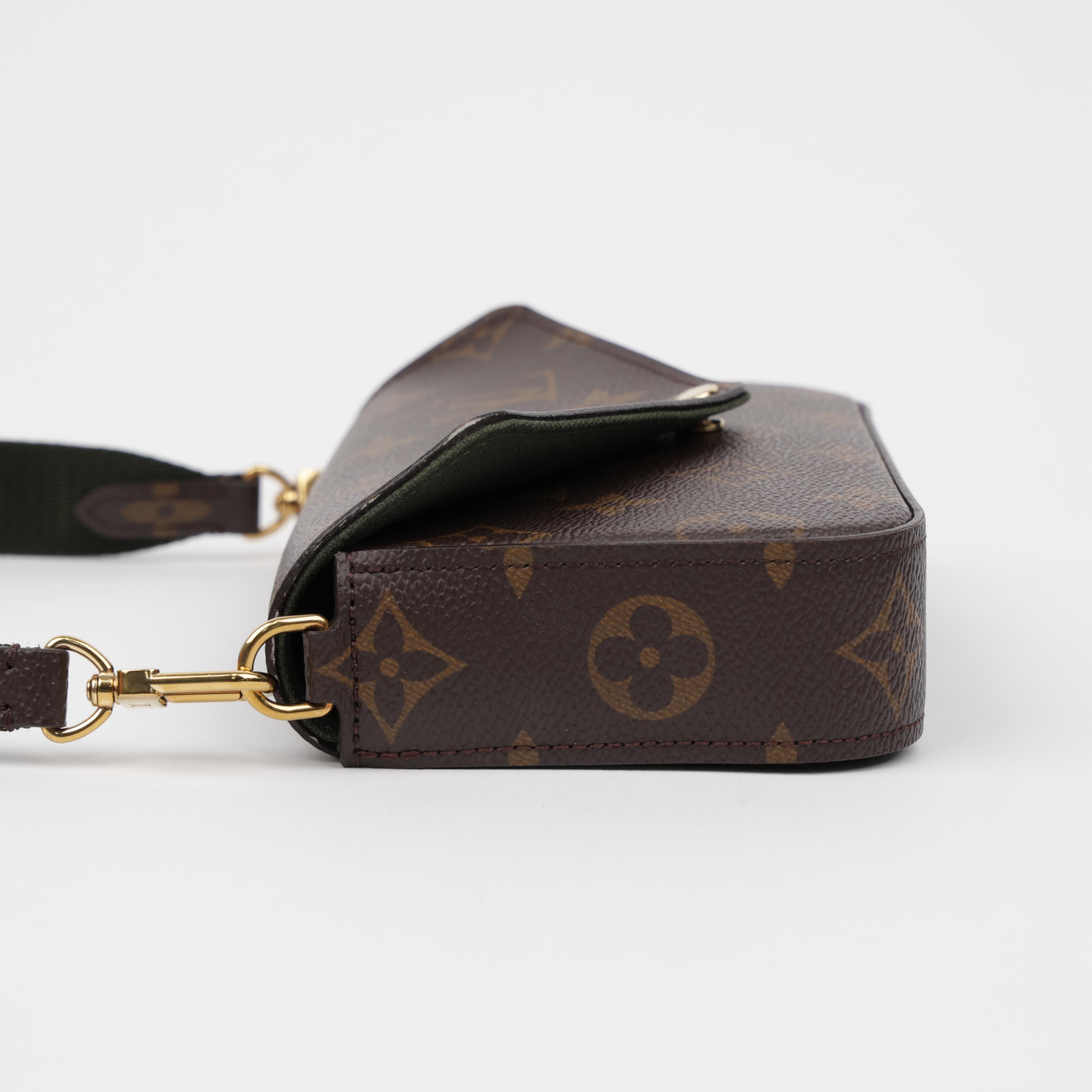 Louis Vuitton Felicie Strap and Go Monogram Canvas Crossbody Bag, Khaki Green