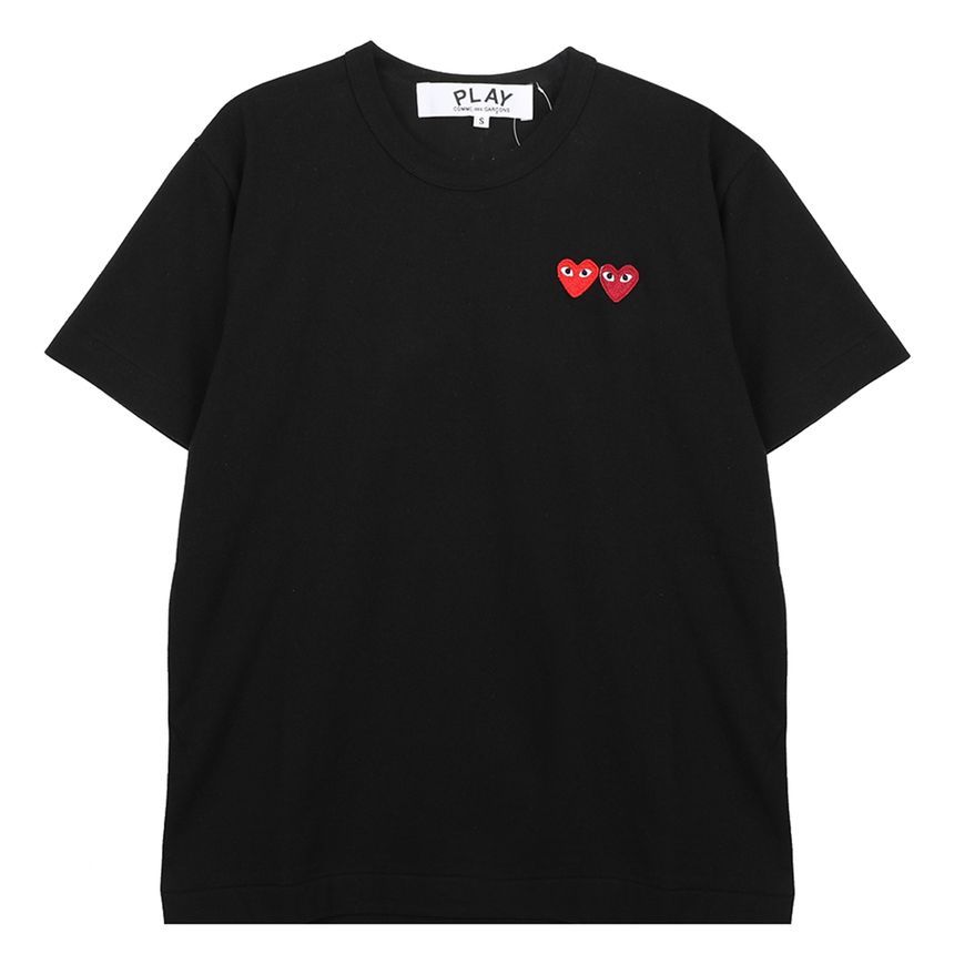 COMME DES GARÇONS Play Double Heart T-Shirt, Black, Men