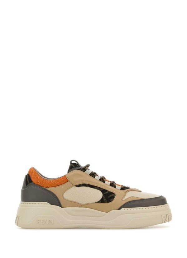 FENDI Force Sneakers, Clay/Latte/Orange 26SS