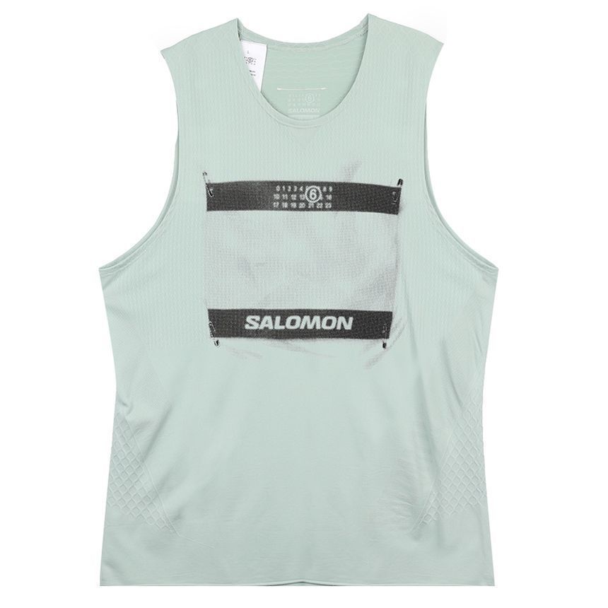 MAISON MARGIELA MM6 x Salomon Abstract Print Sleeveless Top, Sky Blue
