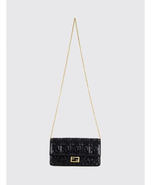 On Chain Patent Leather FF Glossy Shoulder Bag