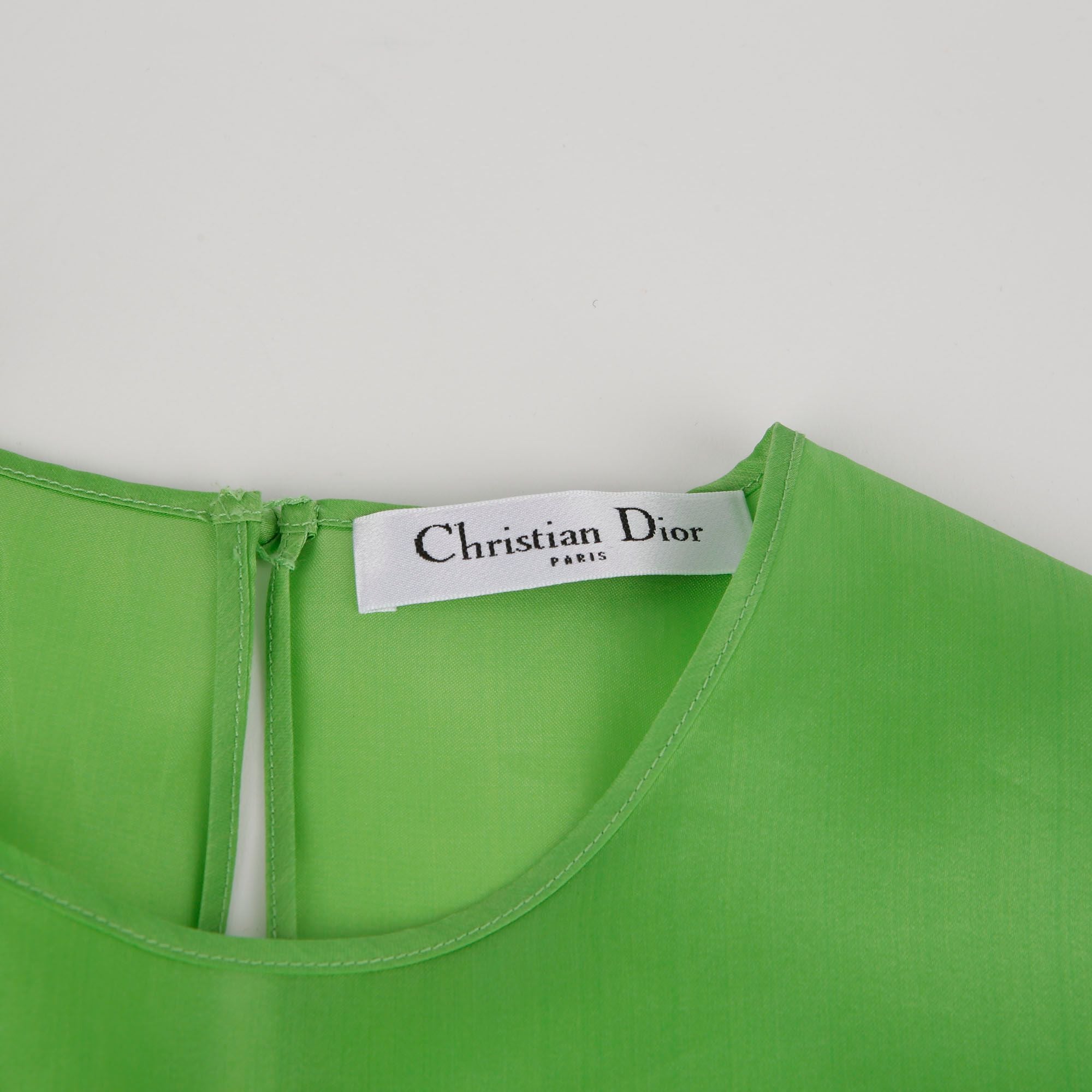 Green Silk Sleeveless T-Shirt