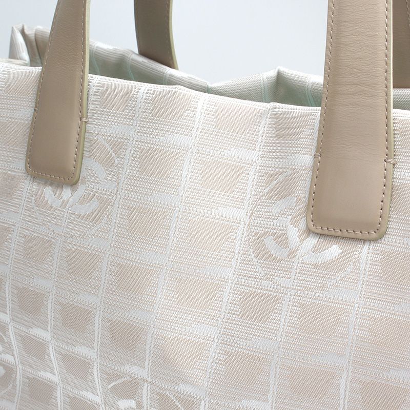Beige Jacquard Tote and Shoulder Bag