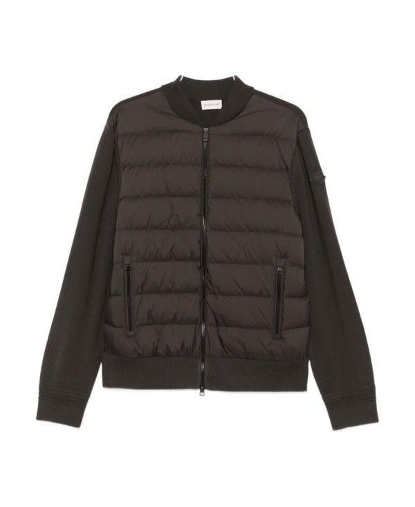 Padded Wool Zip-Up Cardigan
