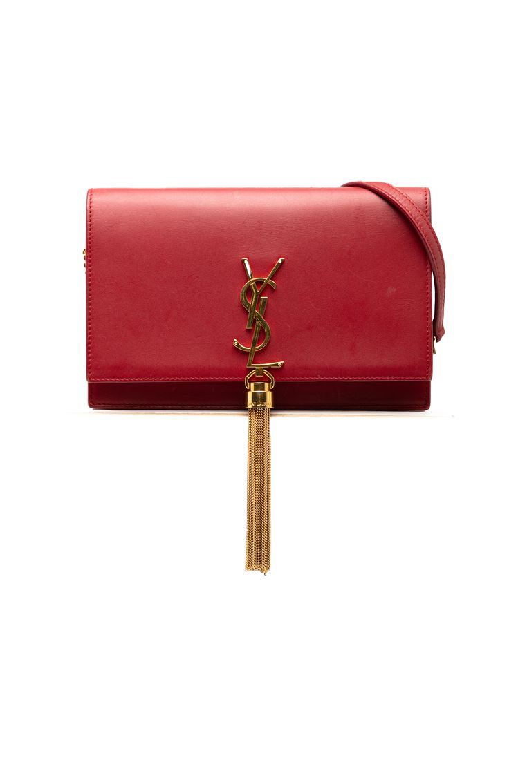 Pre-Loved Saint Laurent Smooth Calfskin Monogram Kate Tassel Wallet On Chain