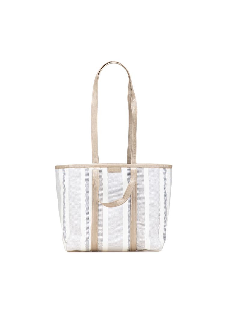Pre-Loved Balenciaga Medium Woven Calfskin Barbes East West Shopper Bag