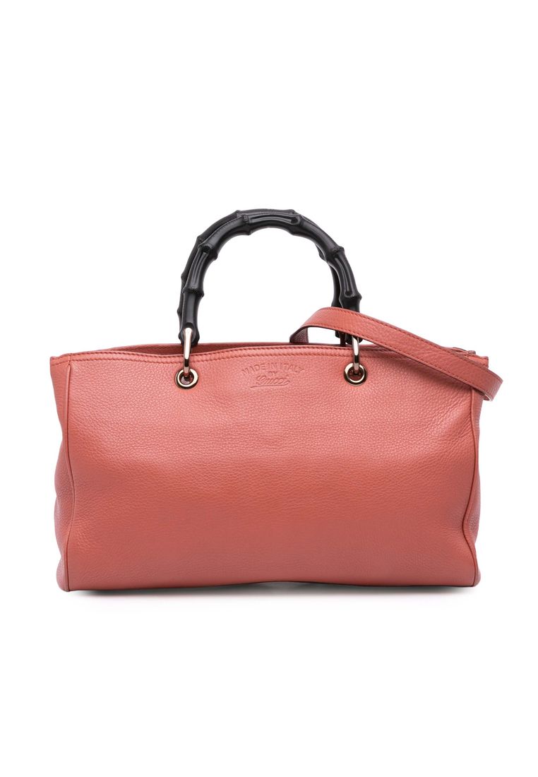 Pre-Loved Gucci Medium Calfskin Bamboo Shopper Satchel