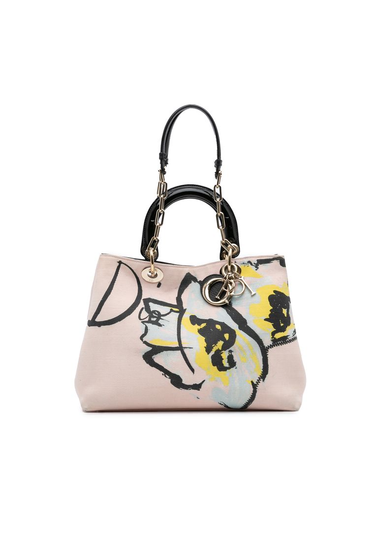 Pre-Loved Dior Limited Edition Medium Canvas Floral Printed Diorissimo Satchel