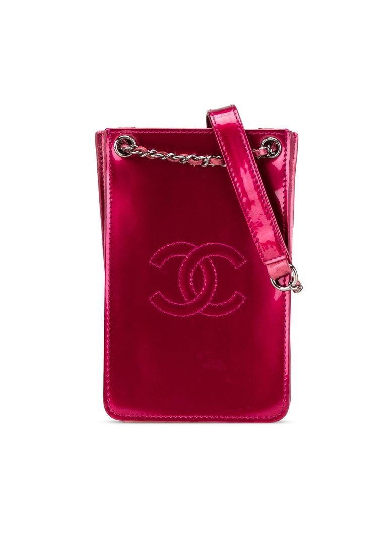 Pre-Loved Chanel Cc Patent Phone Holder Crossbody
