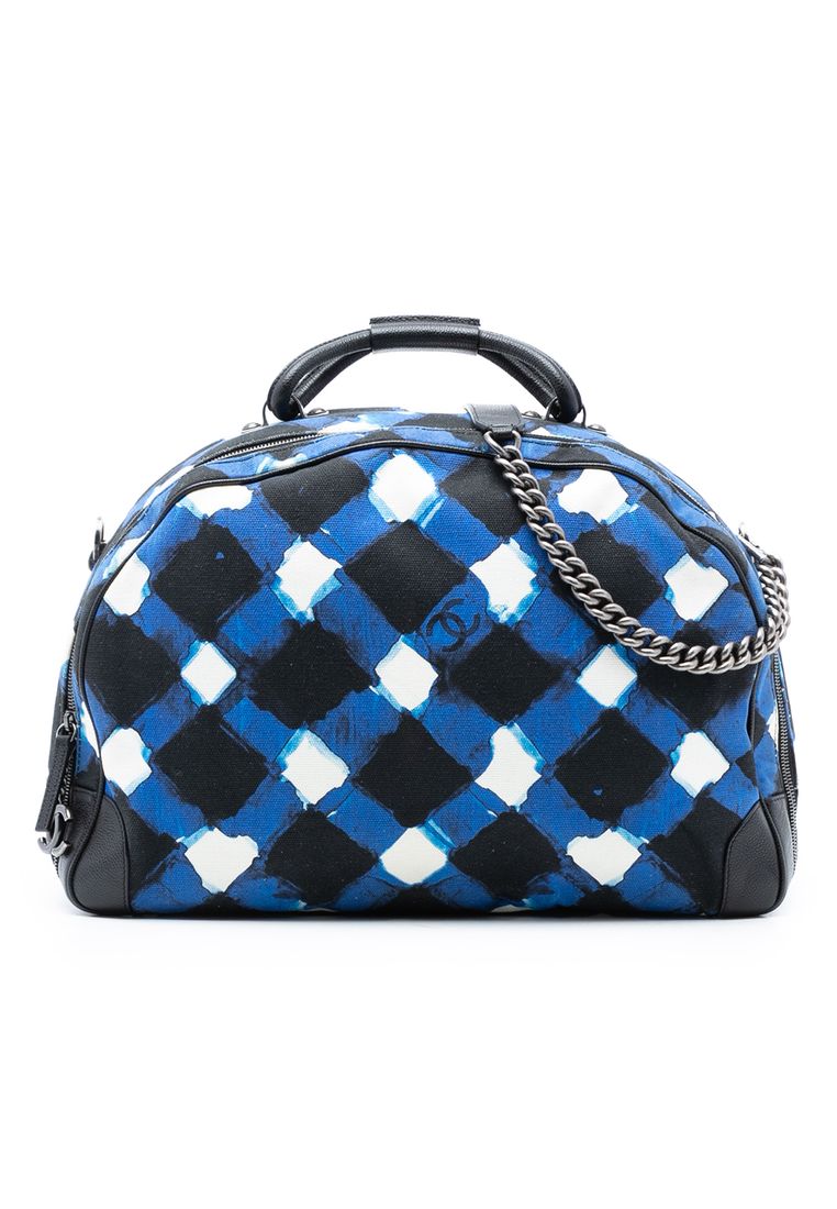 Pre-Loved Chanel Printed Canvas And Caviar Airlines Round Trip Travel Bag