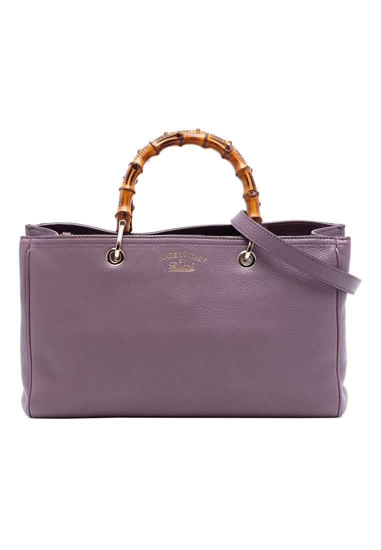 Pre-Loved Gucci Medium Calfskin Bamboo Shopper Satchel