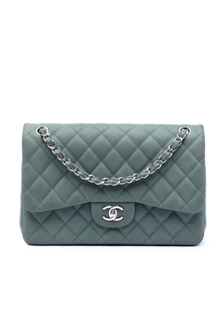 Pre-Loved Chanel Jumbo Classic Iridescent Caviar Double Flap