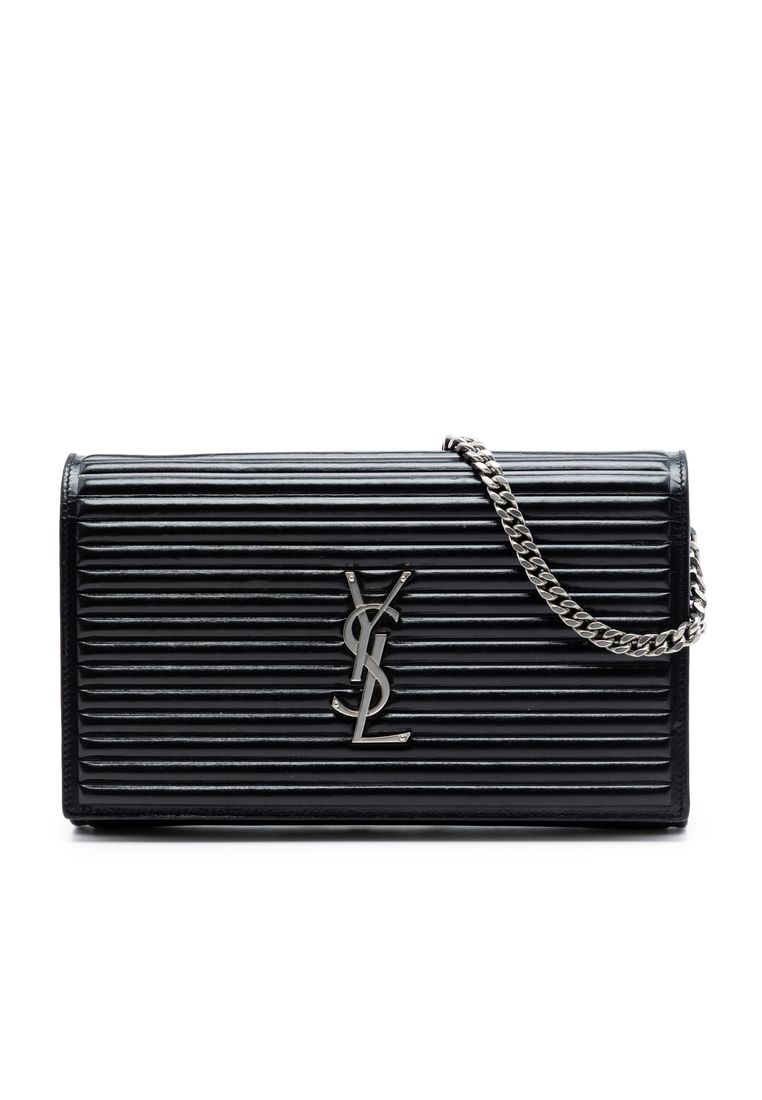 Pre-Loved Saint Laurent Medium Horizontal Quilted Calfskin Monogram Kate Crossbody