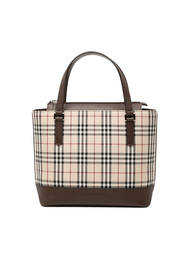 Pre-Loved Burberry House Check Canvas Handbag