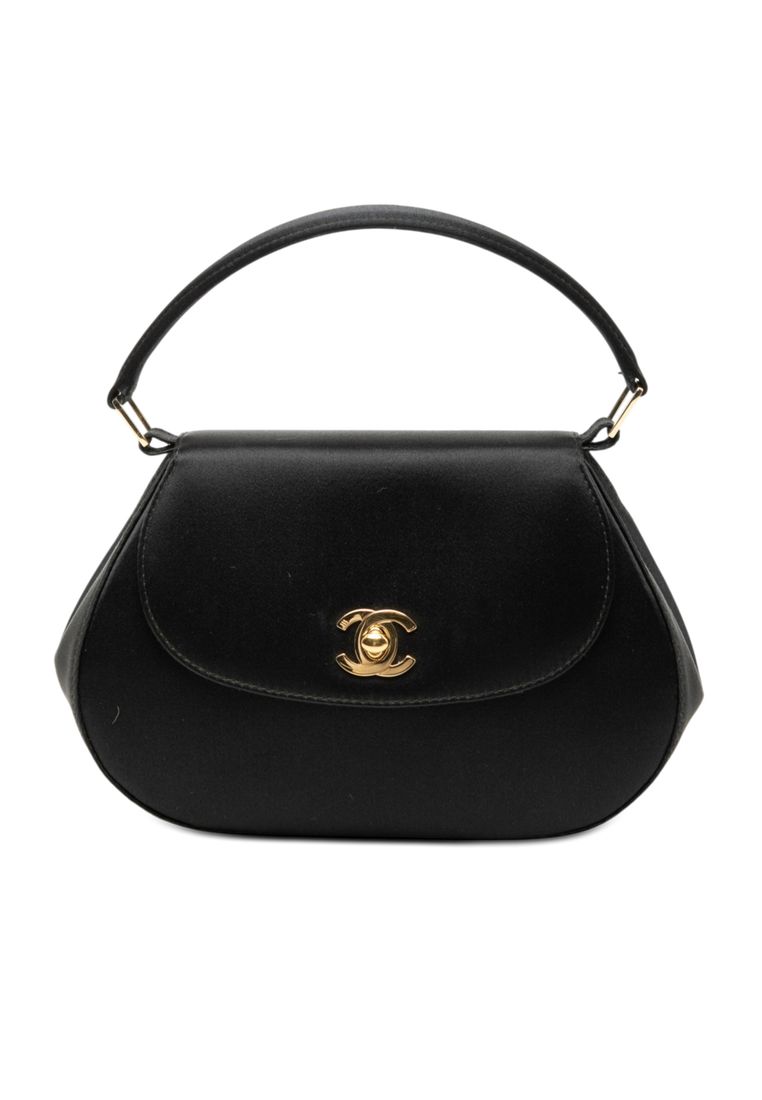 Pre-Loved Chanel Cc Satin Top Handle Flap
