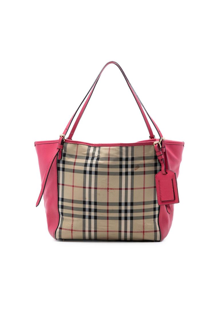 Pre-Loved Burberry Small Haymarket Check Canvas And Leather Canterbury Tote