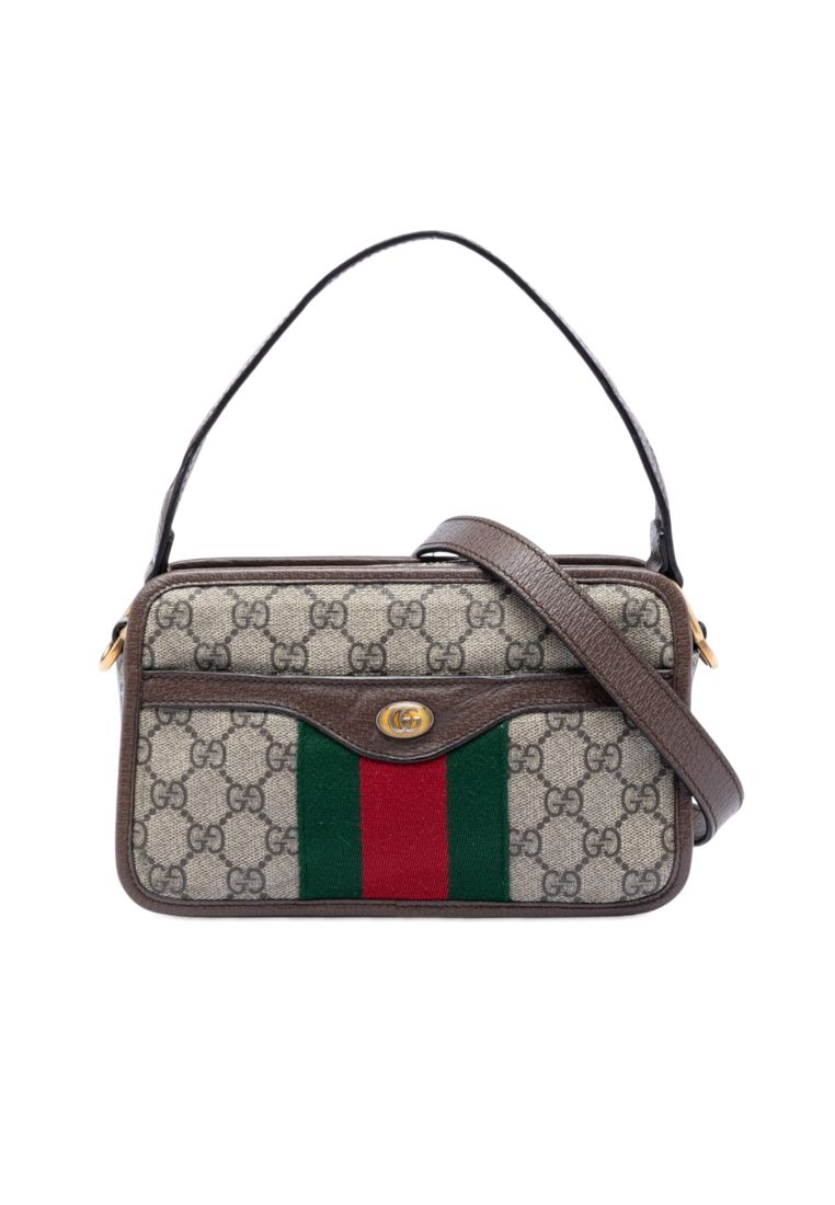 Pre-Loved Gucci Small Gg Supreme Web Ophidia Top Handle Bag
