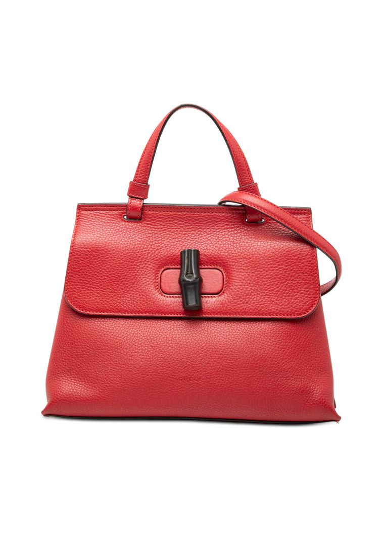 Pre-Loved Gucci Small Leather Bamboo Daily Satchel