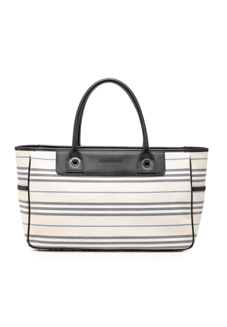 Pre-Loved Burberry Striped Canvas Handbag