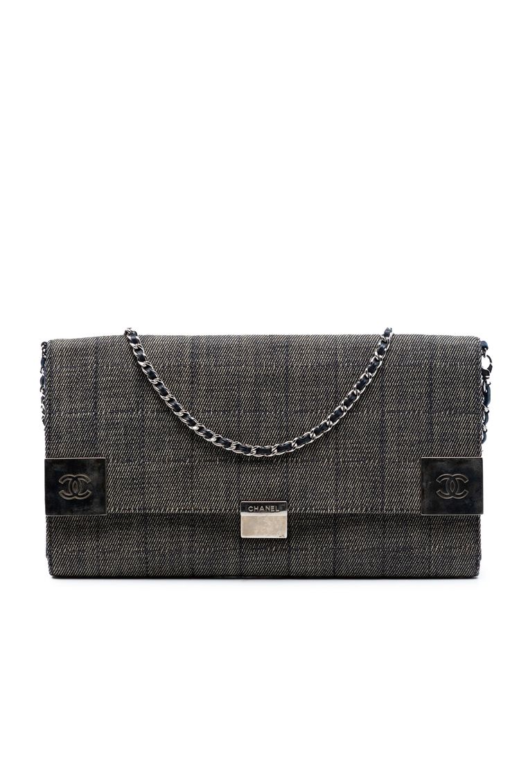 Pre-Loved Chanel Cc Choco Bar Denim Chain Flap