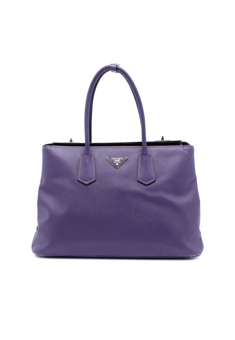 Pre-Loved Prada Saffiano Cuir Turnlock Twin Satchel