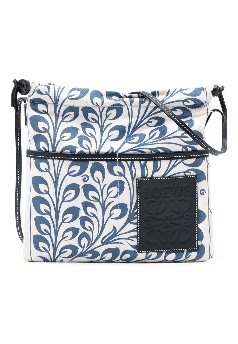 Pre-Loved Loewe Canvas Anagram Drawstring Crossbody