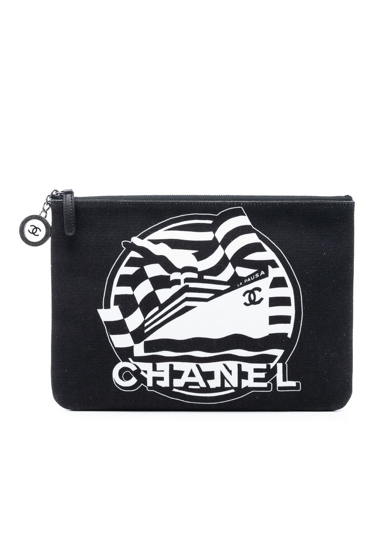 Pre-Loved Chanel Medium Canvas La Pausa Zip O Case Clutch