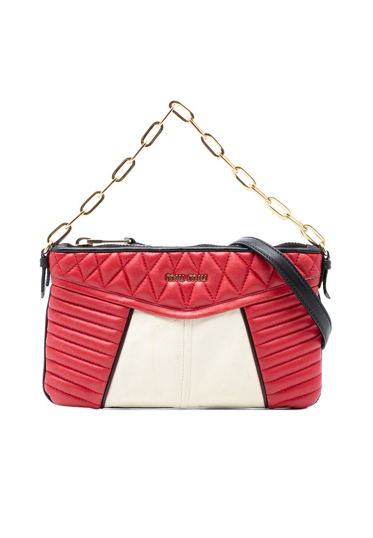 Pre-Loved Miu Miu Bicolor Nappa Biker Satchel