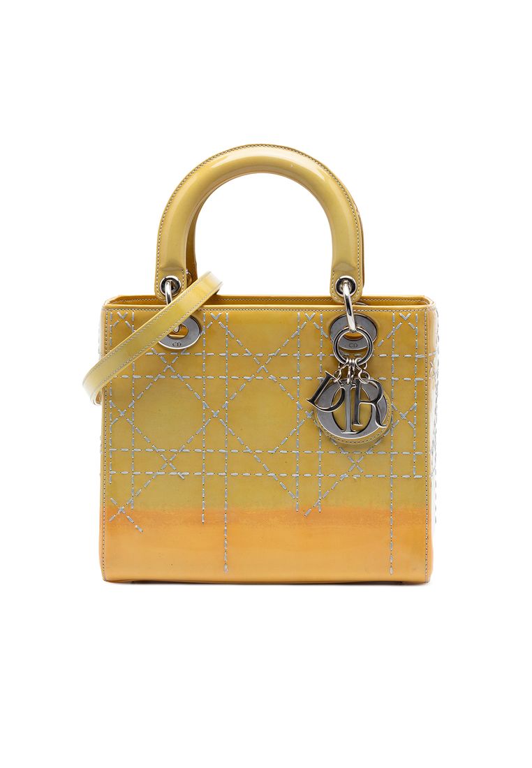 Pre-Loved Dior Medium Ombre Patent Cannage Lady Dior