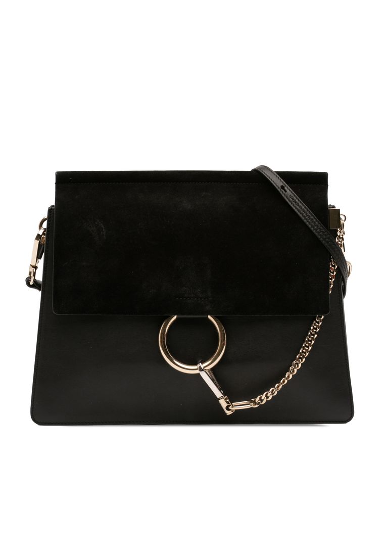 Pre-Loved Chloé Medium Calfskin And Suede Faye Crossbody