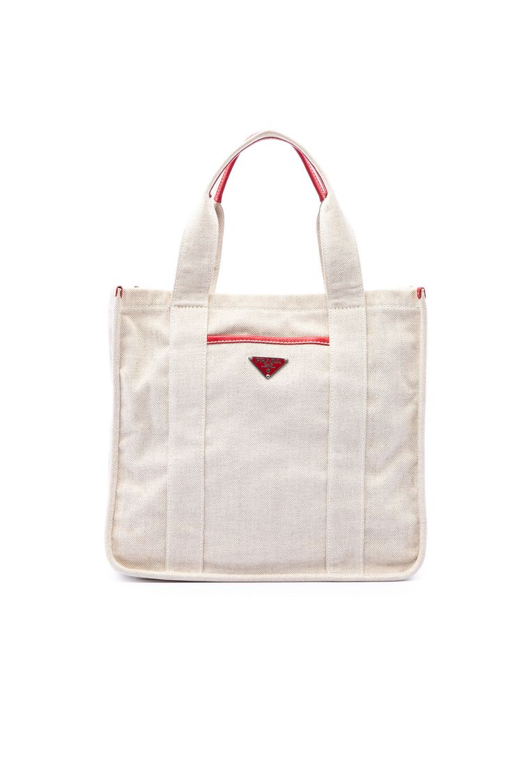 Pre-Loved Prada Canvas Canapa Mistolino Shopping Tote