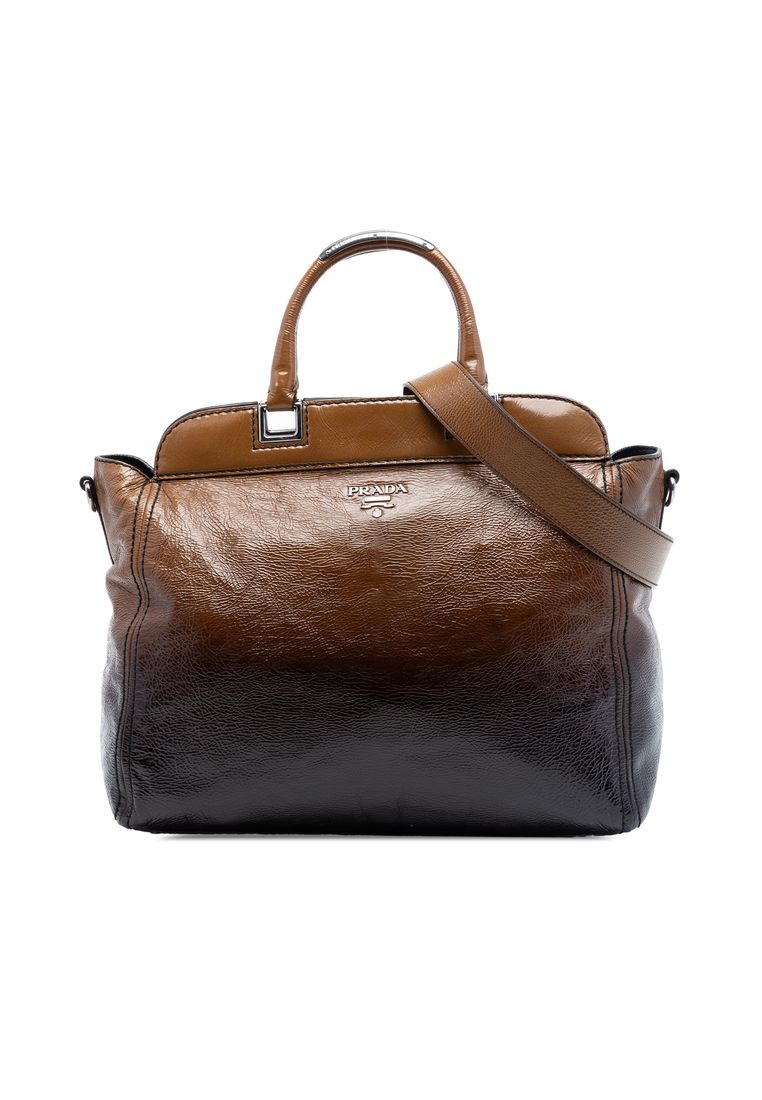 Pre-Loved Prada Sfumato Vernice Naplak Frame Satchel