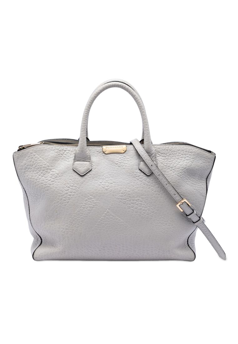 Pre-Loved Burberry Embossed Leather Dewsbury Satchel