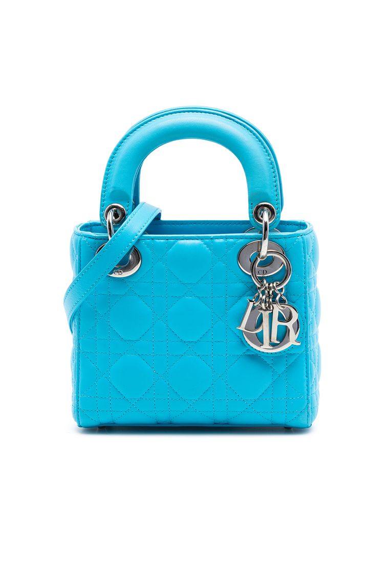 Pre-Loved Dior Mini Lambskin Cannage Lady Dior