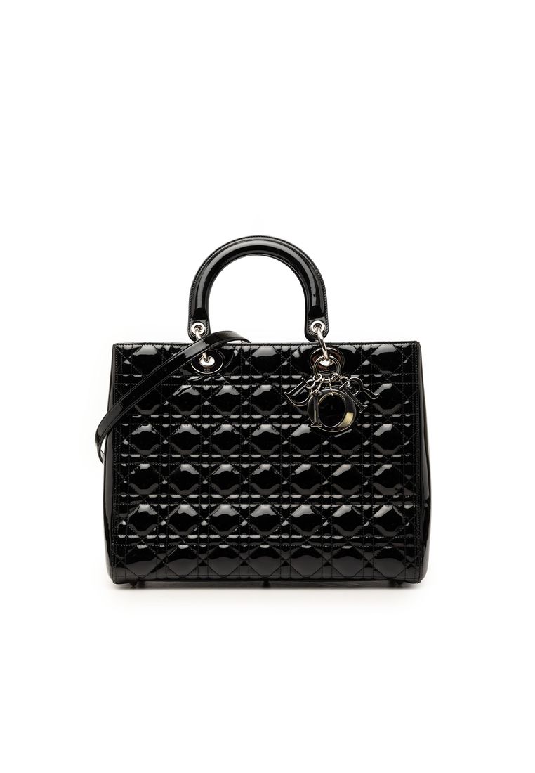 Pre-Loved Dior Large Patent Cannage Lady Dior