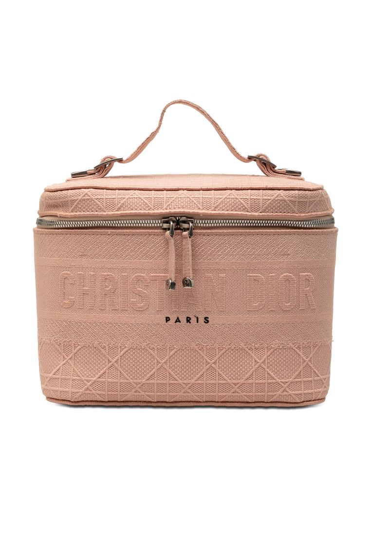 Pre-Loved Dior Diortravel Canvas Cannage D Lite Vanity Case