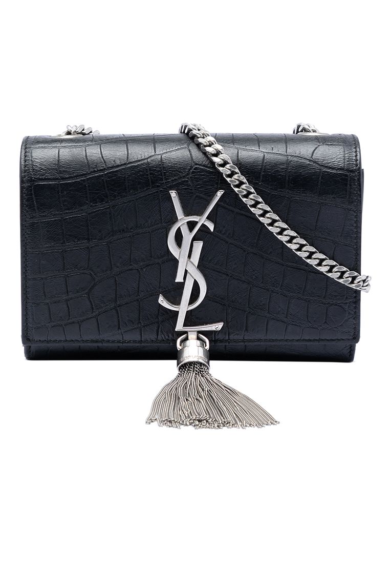 Pre-Loved Saint Laurent Small Embossed Kate Tassel Crossbody Bag