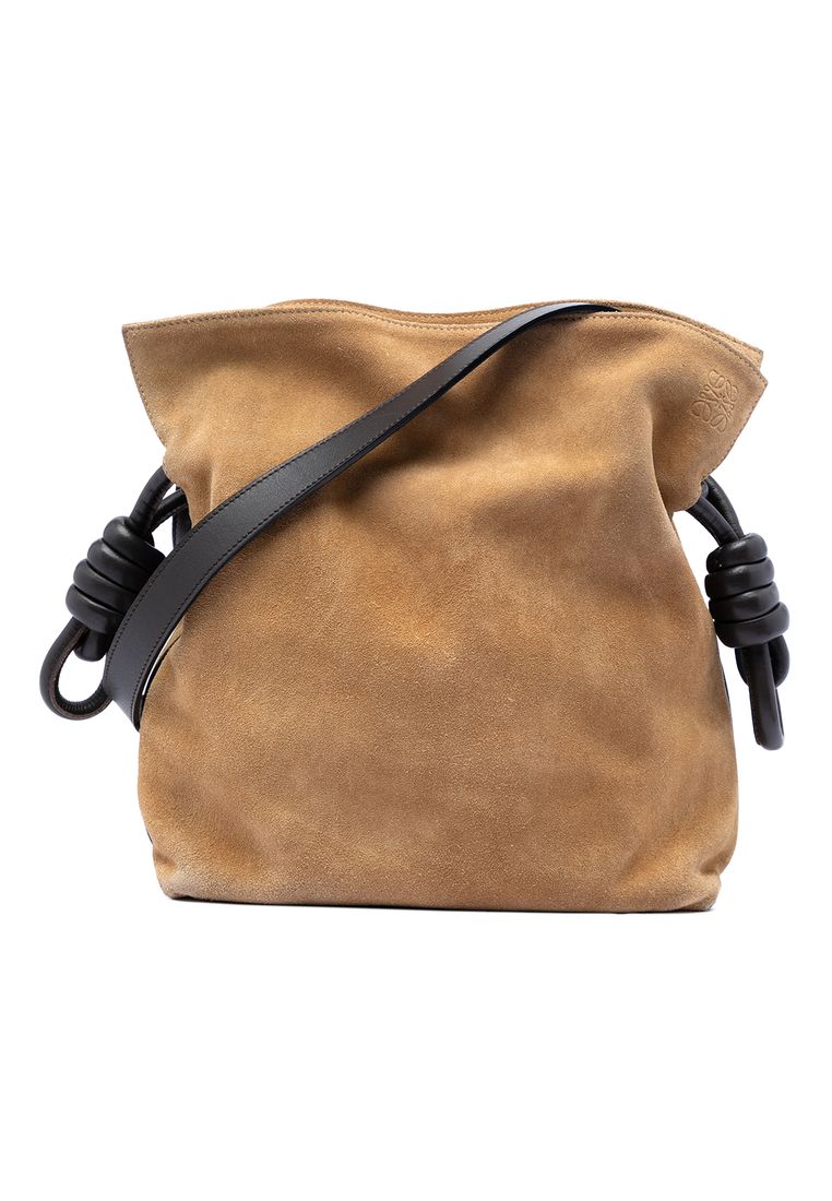 Pre-Loved Loewe Suede Flamenco Knot Crossbody