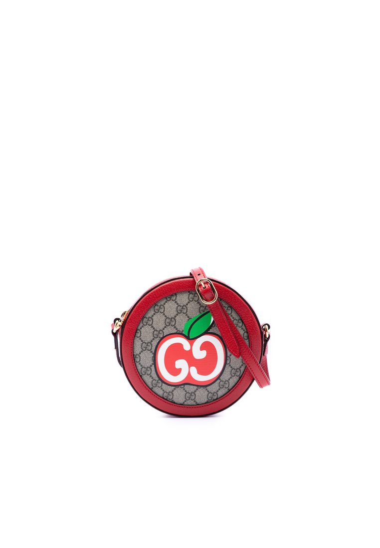 Pre-Loved Gucci Gg Supreme Apple Round Crossbody