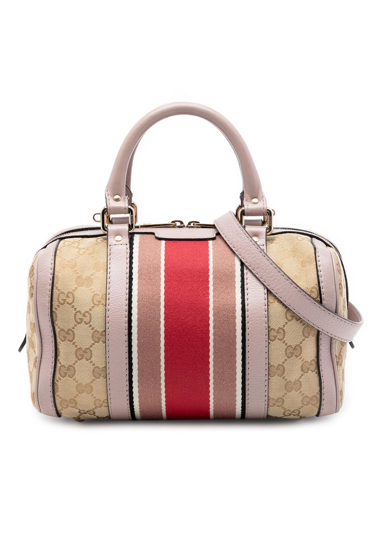 Pre-Loved Gucci Small Gg Canvas Web Joy Boston Bag