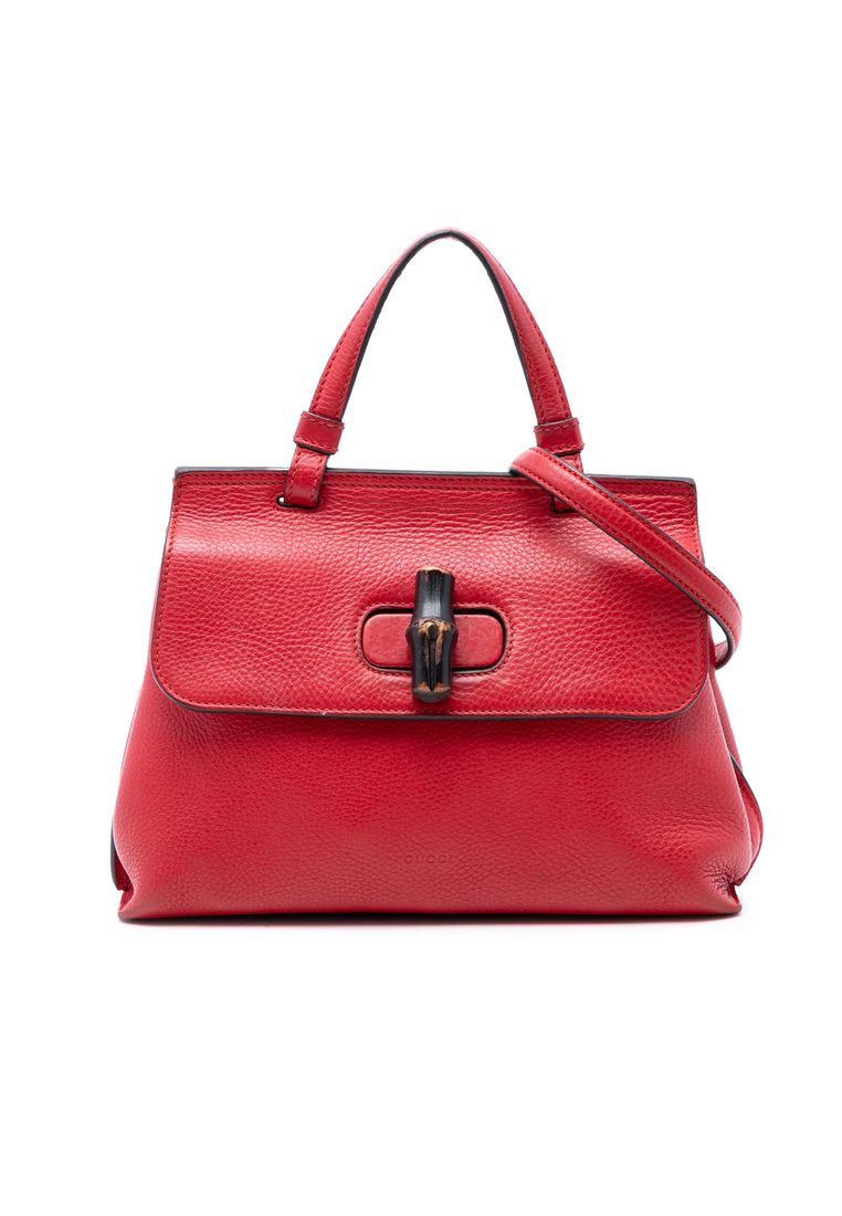 Pre-Loved Gucci Small Calfskin Bamboo Daily Satchel