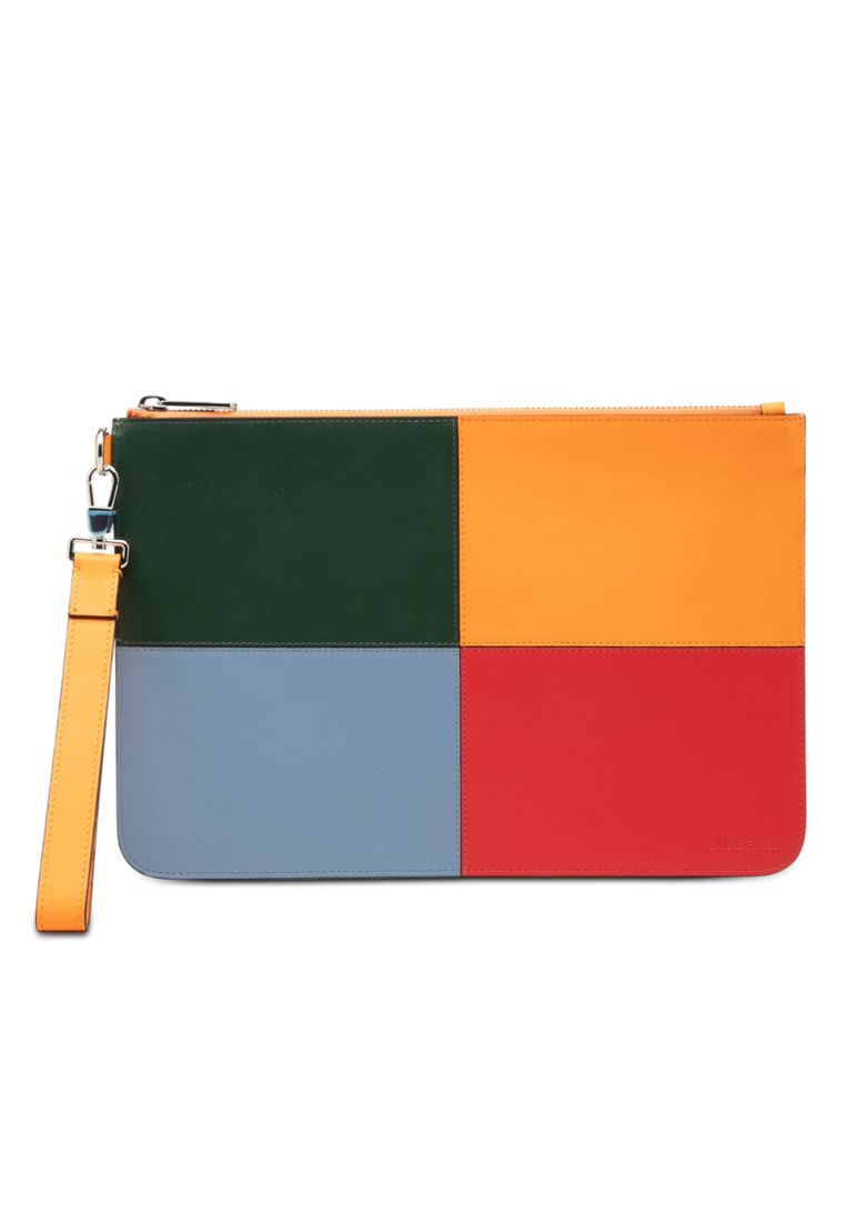 Pre-Loved Burberry Leather Colorblock Clutch