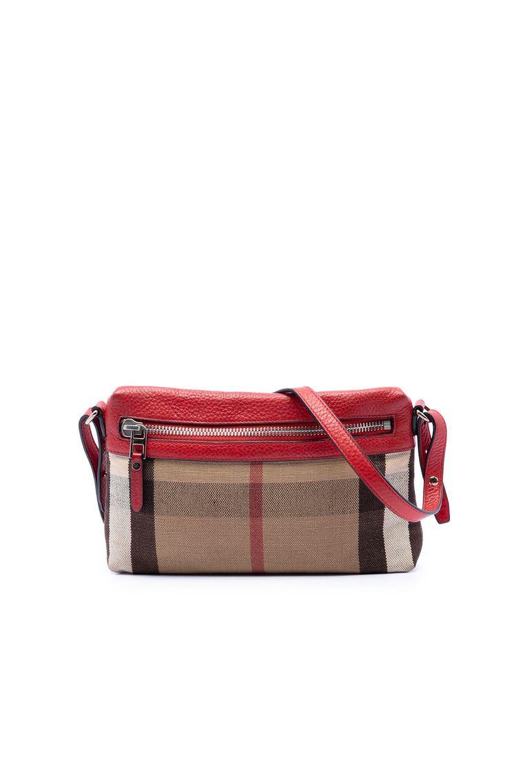 Pre-Loved Burberry Small Mega Check Canvas Farley Crossbody