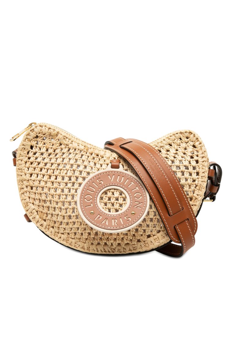 Pre-Loved Louis Vuitton Raffia By The Pool Croissant Mm