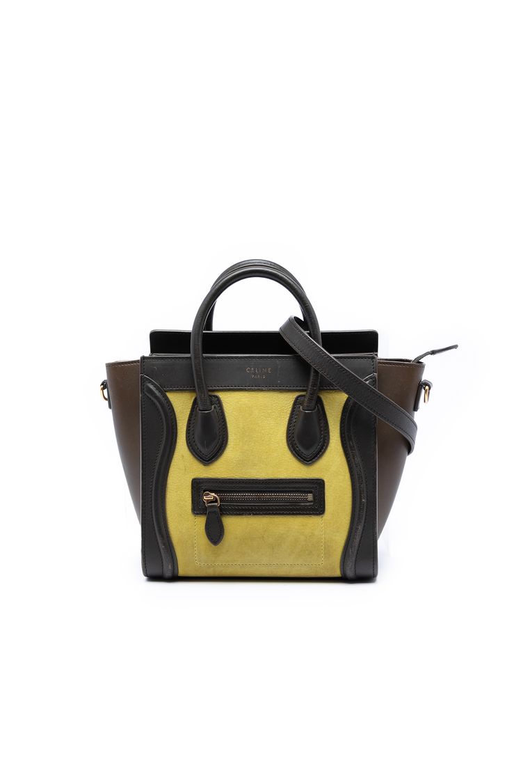 Pre-Loved Celine Nano Tricolor Leather Luggage Tote