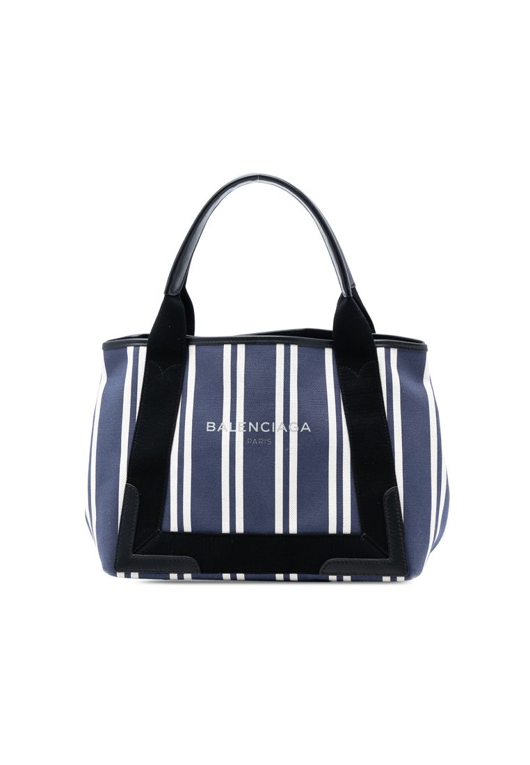 Pre-Loved Balenciaga Canvas Striped Navy Cabas S