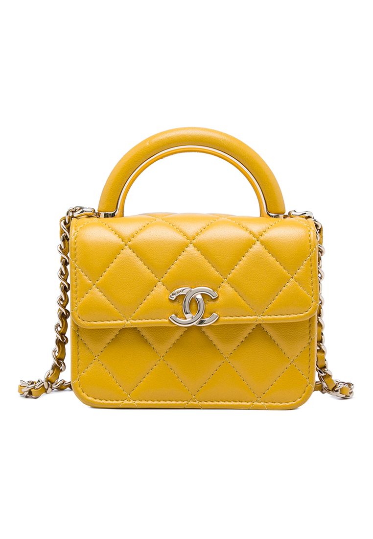 Pre-Loved Chanel Mini Lambskin Paris Le19m Charming Top Handle Flap